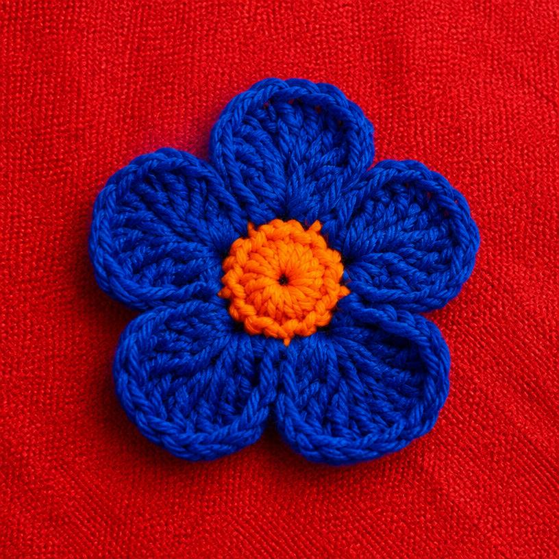 Cobalt crochet flower